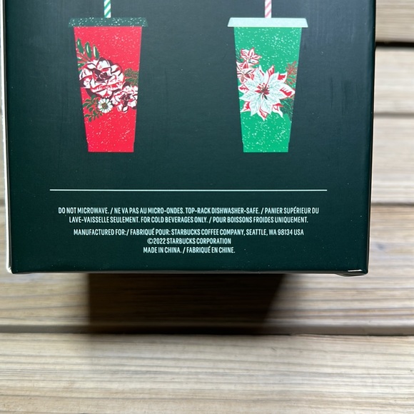 Starbucks 2022 Holiday Winter Reusable 24 oz. Cold Cups 5 pack w/ Straws - Picture 5 of 6
